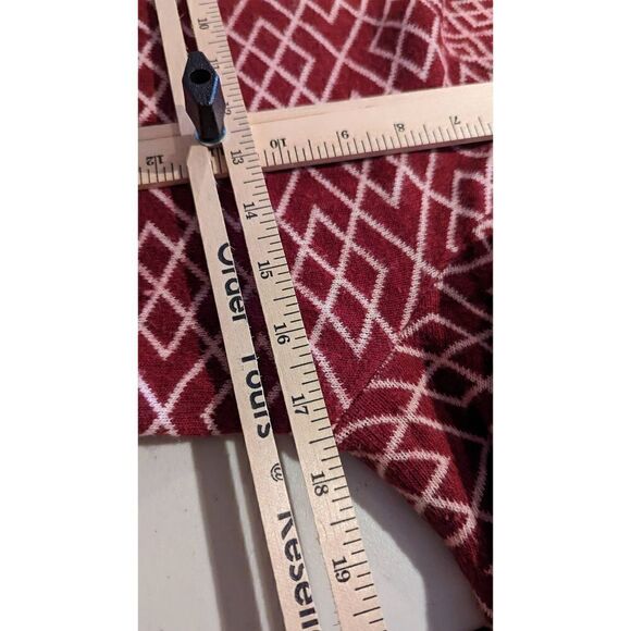 Moth Women Geometric Print Long Sleeve Cowl Collar Sweater Red Size Small - Picture 9 of 13